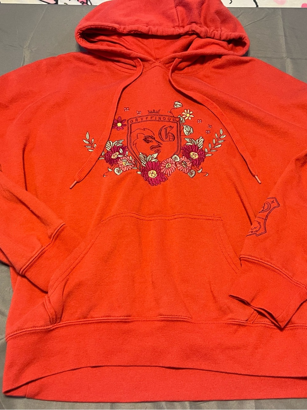 Gryffindor Floral Crest Red Pullover Hoodie